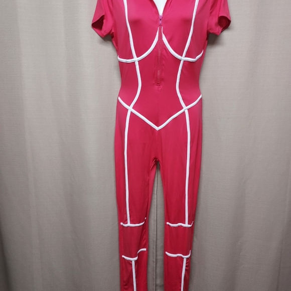 Boutique cute size L fuchsia jumpsuit - Picture 2 of 4